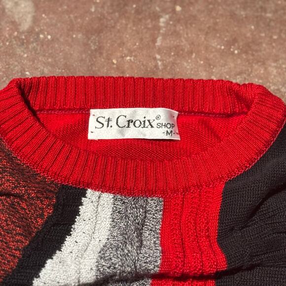 1990s St. Croix Red Knit Sweater - Picture 5 of 5